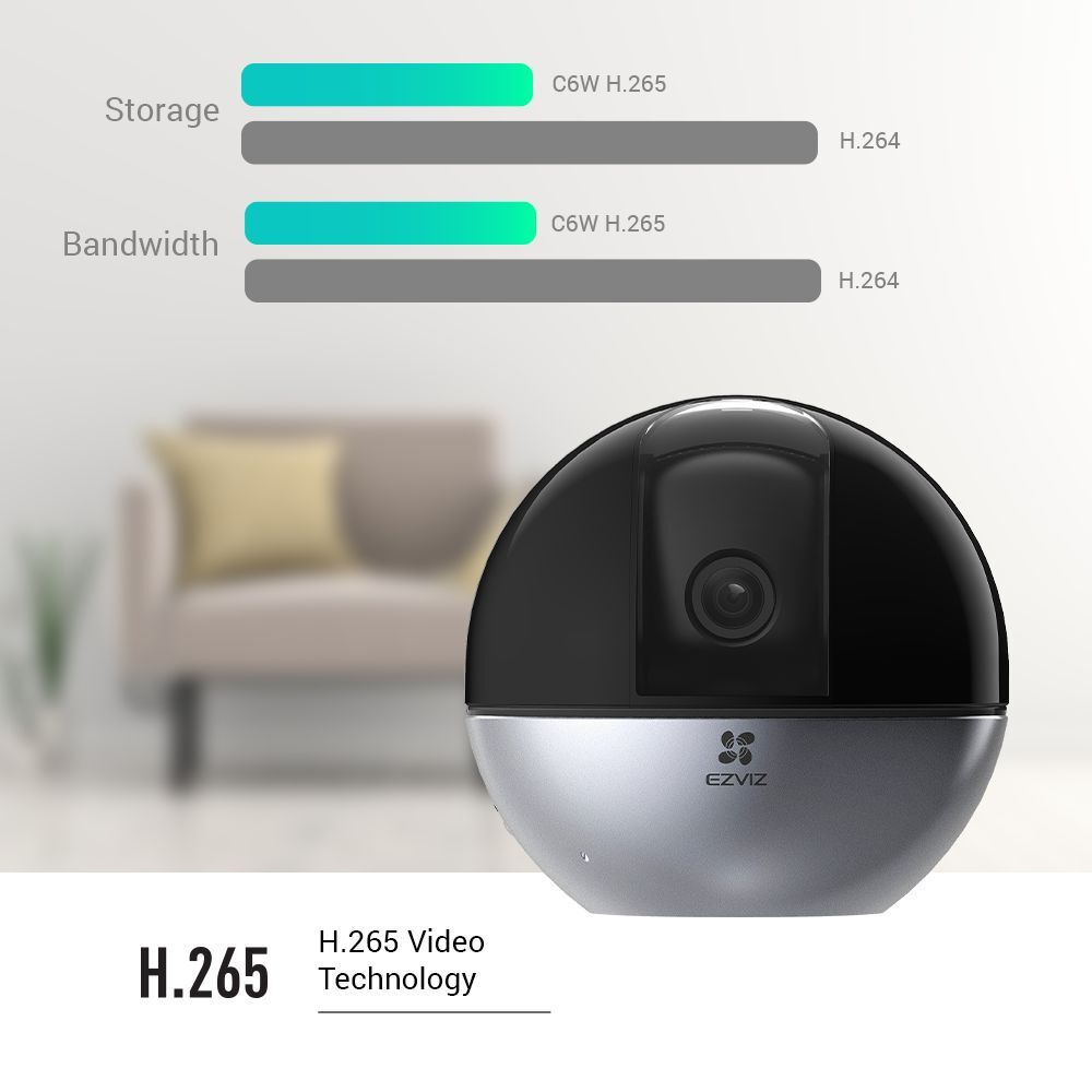 EZVIZ WLAN/LAN-Indoor-Überwachungskamera C6W, 2K-Auflösung, schwenk-/neigbar, Bewegungsverfolgung
