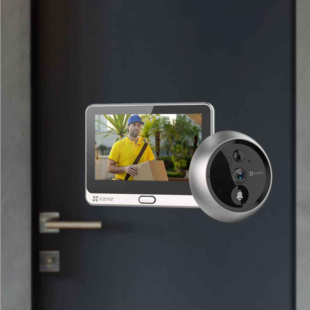 EZVIZ Digitale WLAN-Akku-Türspionkamera DP2C, Türklingel, Full-HD, App