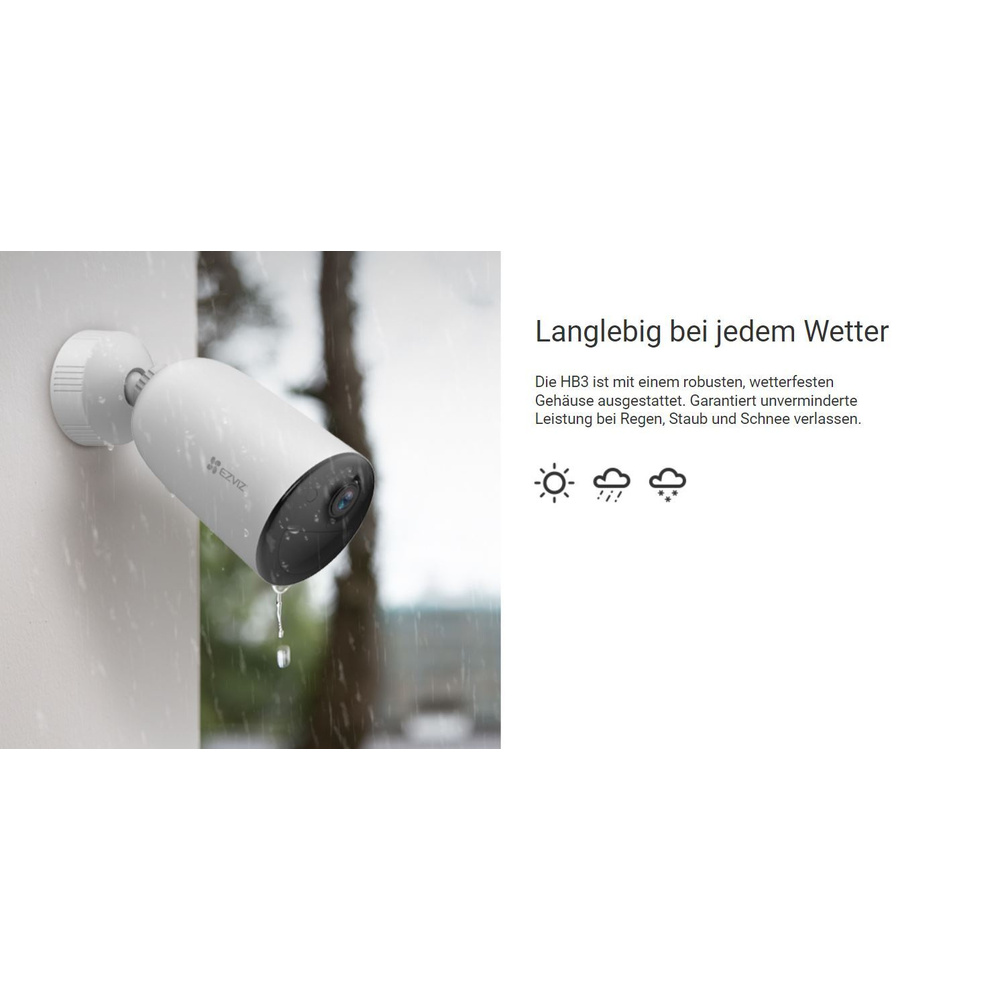 EZVIZ WLAN Outdoor-Akku-Überwachungskamera HB3 2K Add-On, für EZVIZ Halow-Kit, WiFi HaLow
