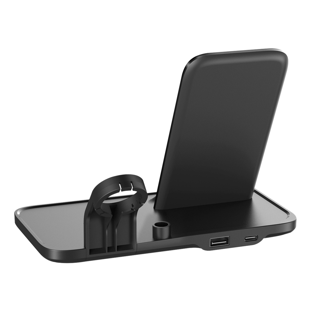 Deltaco 2-in-1-Qi-Ladegerät QI-1036 Fast Wireless Charger, max. 10 W, schwarz