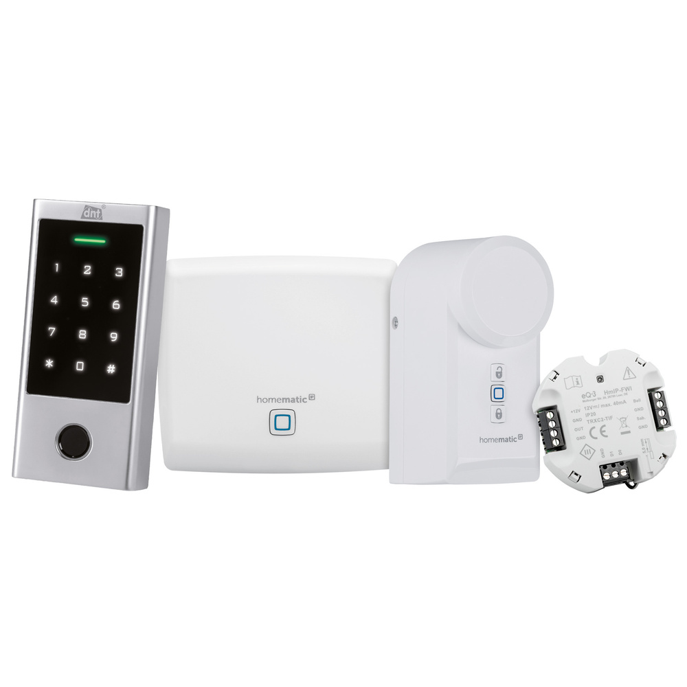Homematic IP Set Zutritt mit HmIP-DLD, HmIP-FWI, HmIP-HAP und dem dnt BioAccess PRO