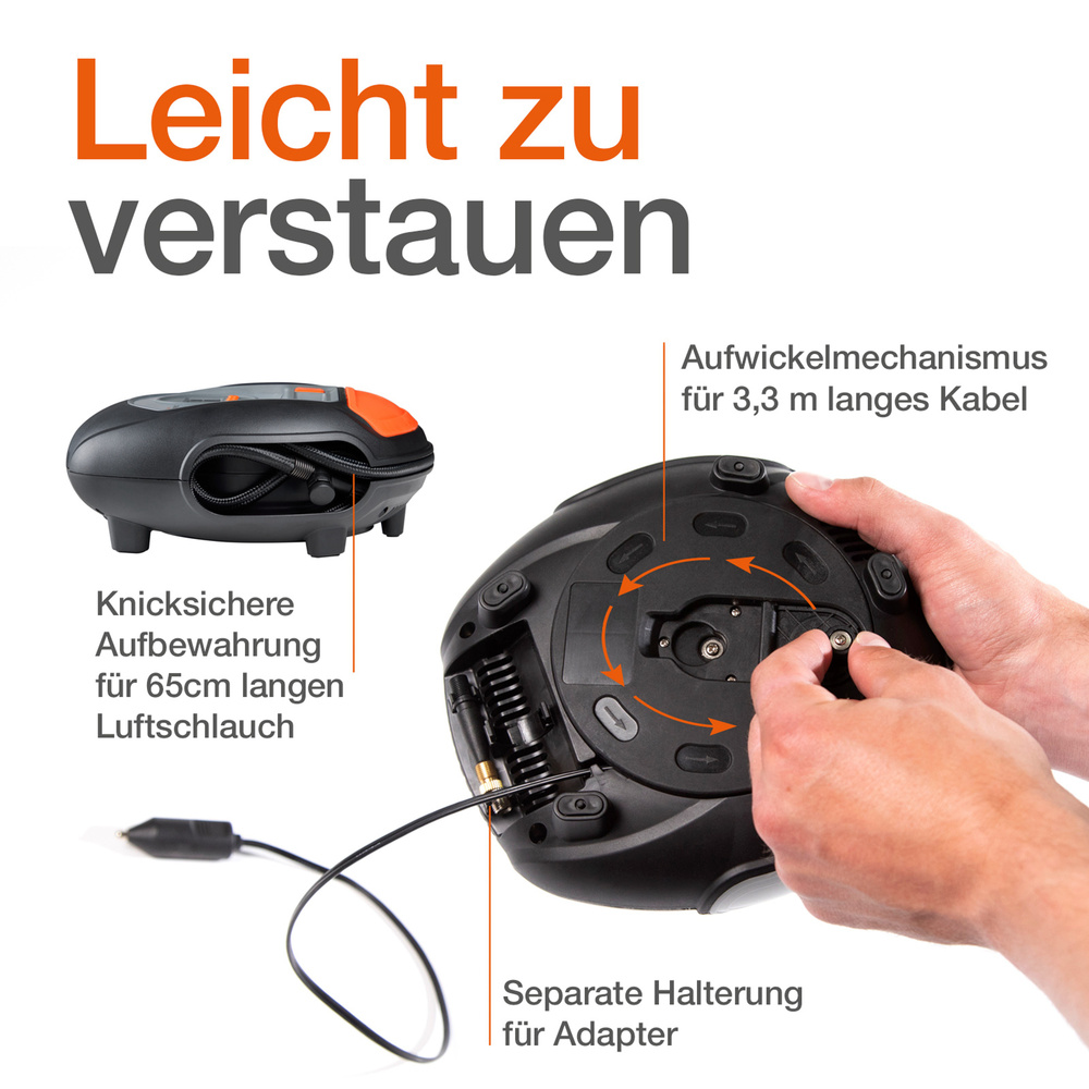 OSRAM Luftkompressor TYREinflate Connect 650, 5,3-cm-LC-Display, 12 V, max. 6,9 bar, 120 W