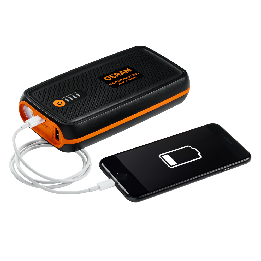 OSRAM Kfz-Starthilfegerät BATTERYstart 360, 12 V, 1500 A, 13.000 mAh, LiCoO2-Batterie