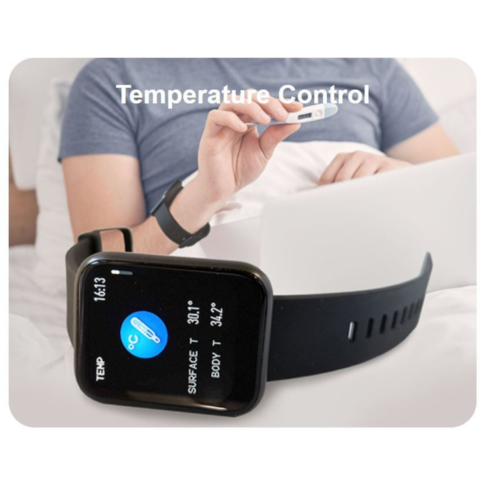 Lenovo Smartwatch E1 MAX, Blutsauerstoff- und Körpertemperaturmessung, Apple Health kompatibel, IP68