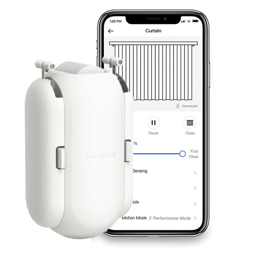 SwitchBot smarter Gardinenmotor U-Rail 2, Bluetooth, App, weiß