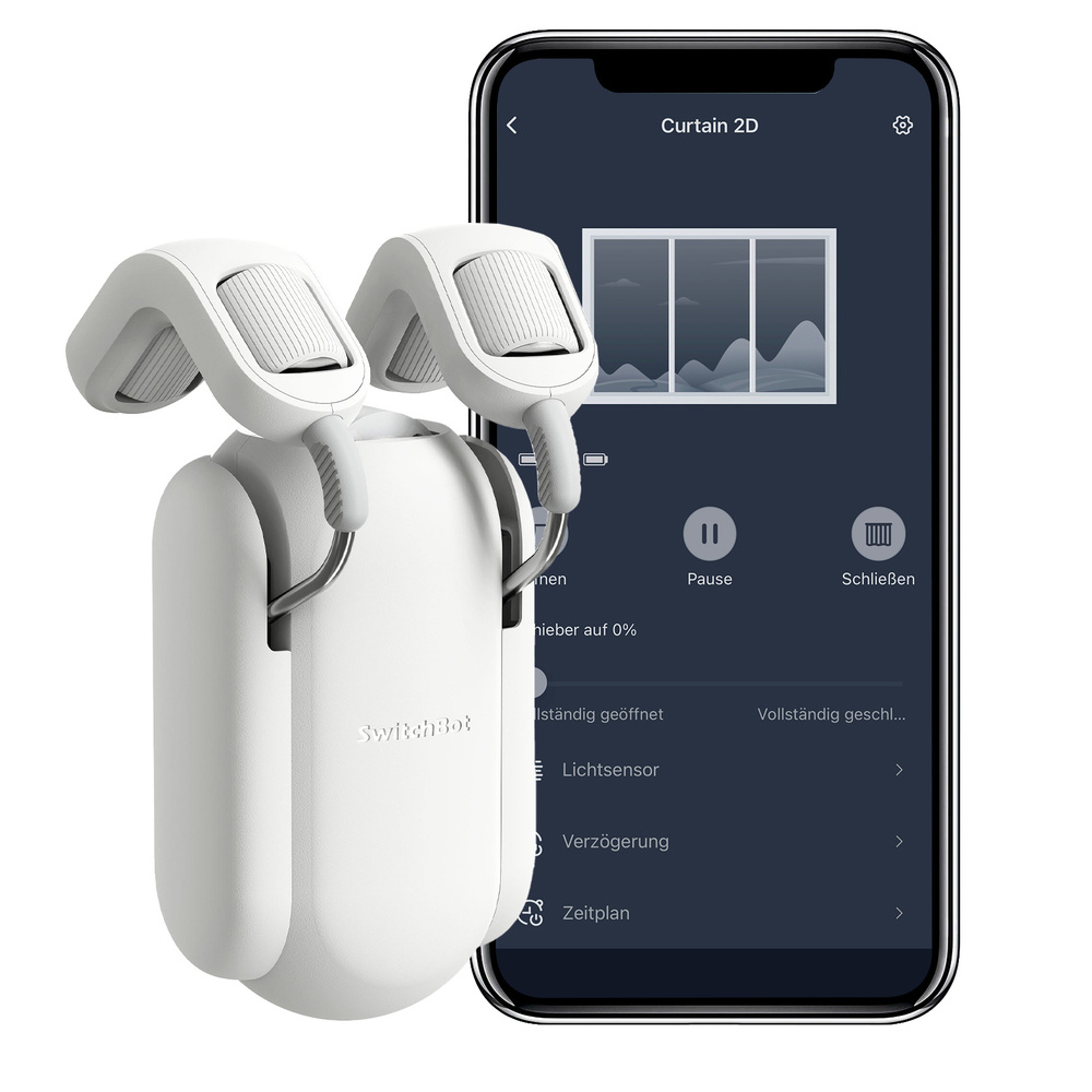 SwitchBot smarter Gardinenmotor Rod-Pole 2, Bluetooth, App, weiß