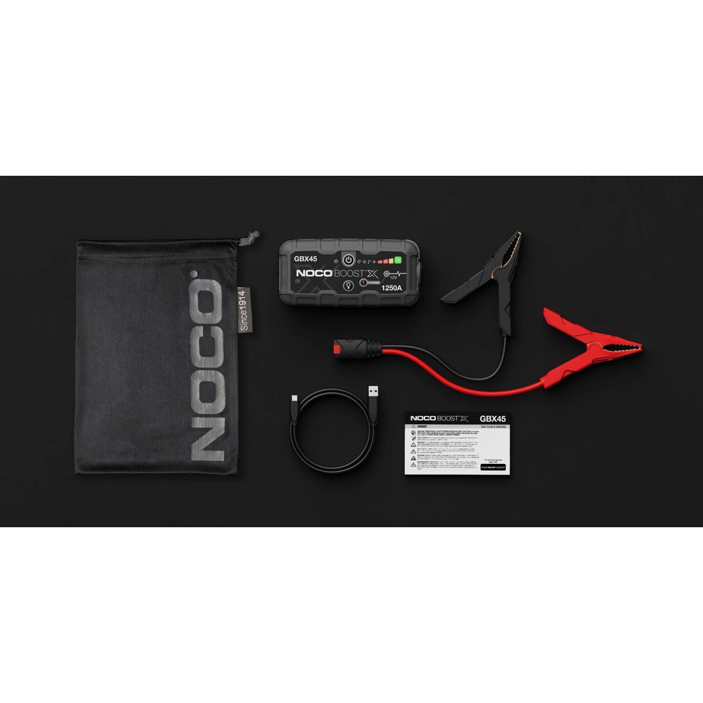 Noco Genius Kfz-Starthilfegerät GBX45, 12 V, 1250  A, Powerbank-Funktion mit PD 3.0, IP65