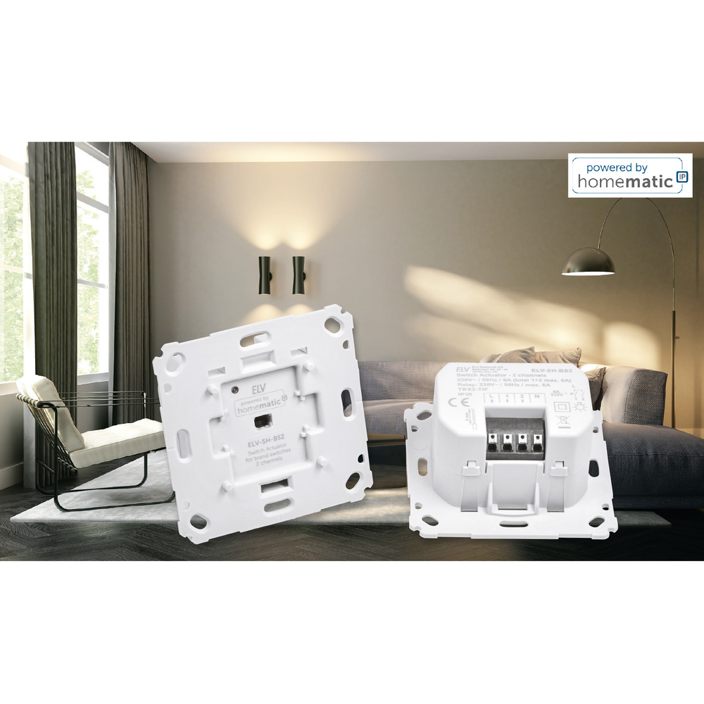 Zwei in einem - ELV Smart Home Schaltaktor für Markenschalter - 2-fach für Netzbetrieb