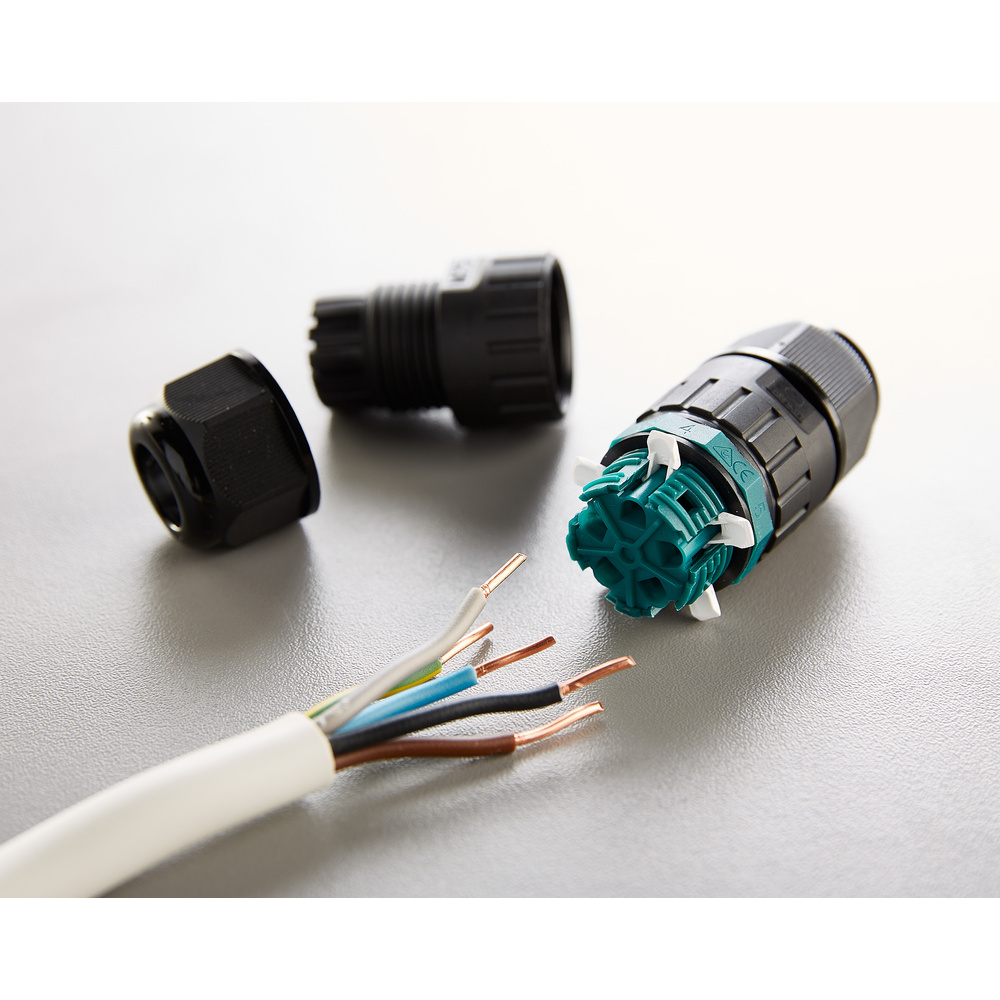 Heitronic Kabelverbinder mit Steckklemmen für 5-polige Kabel, für Kabeldurchmesser 10-14 mm, IP68