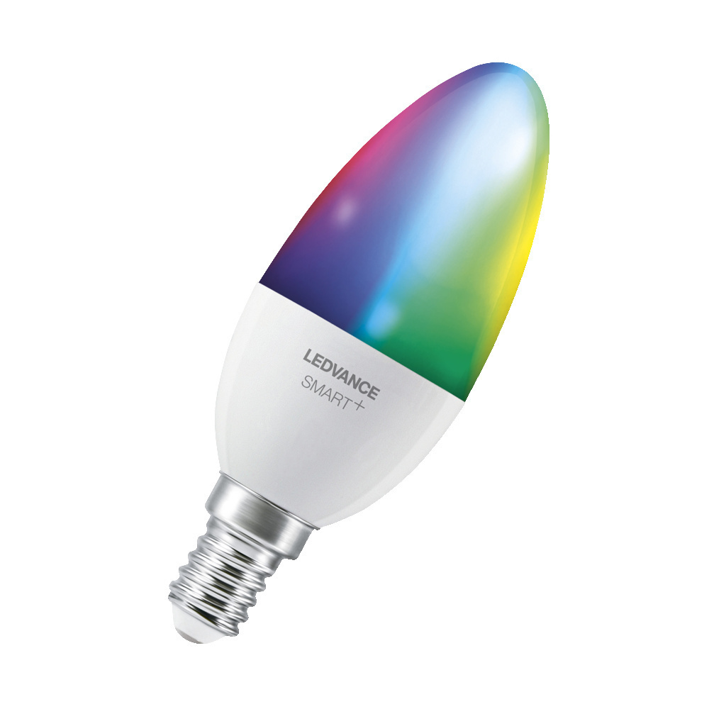 LEDVANCE SMART+ WiFi 4,9-W-LED-Lampe B40, E14, 470 lm, RGBW, 2700-6500 K, dimmbar, Alexa, App