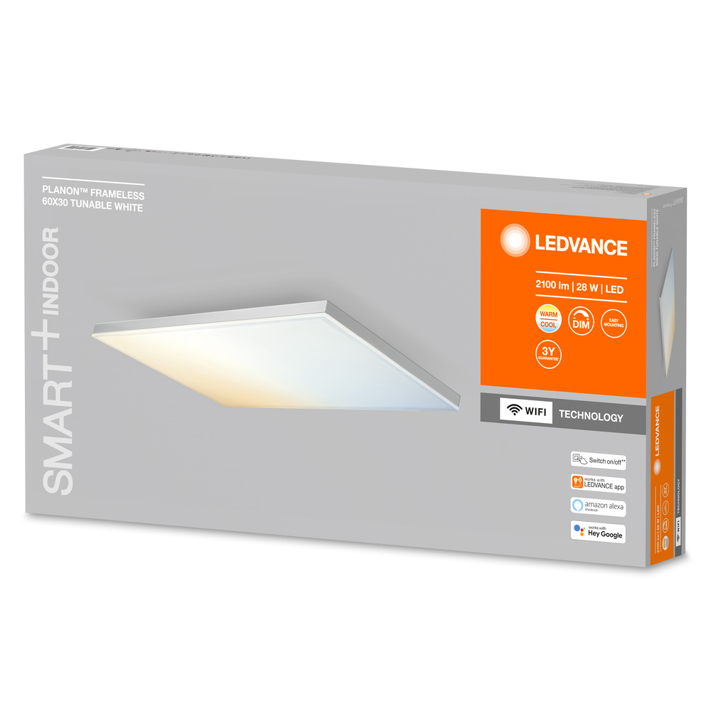 LEDVANCE SMART+ WiFi 28-W-LED-Deckenleuchte PLANON FRAMELESS, 60 x 30 cm, 2100 lm, Tunable White