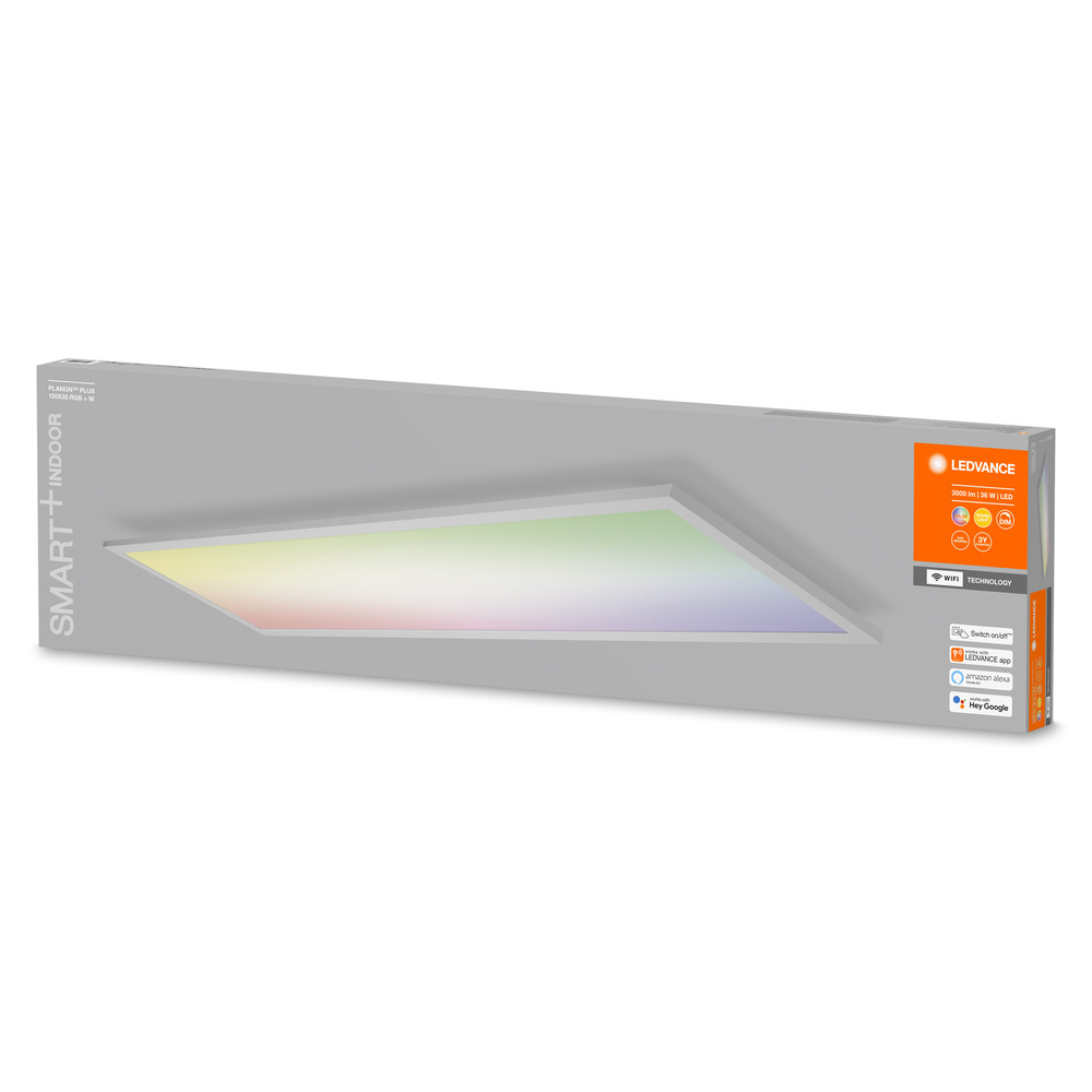 LEDVANCE SMART+ WiFi 36-W-LED-Deckenleuchte PLANON PLUS, 120 x 30 cm, 3000 lm, warmweiß, 3000 K, RGB