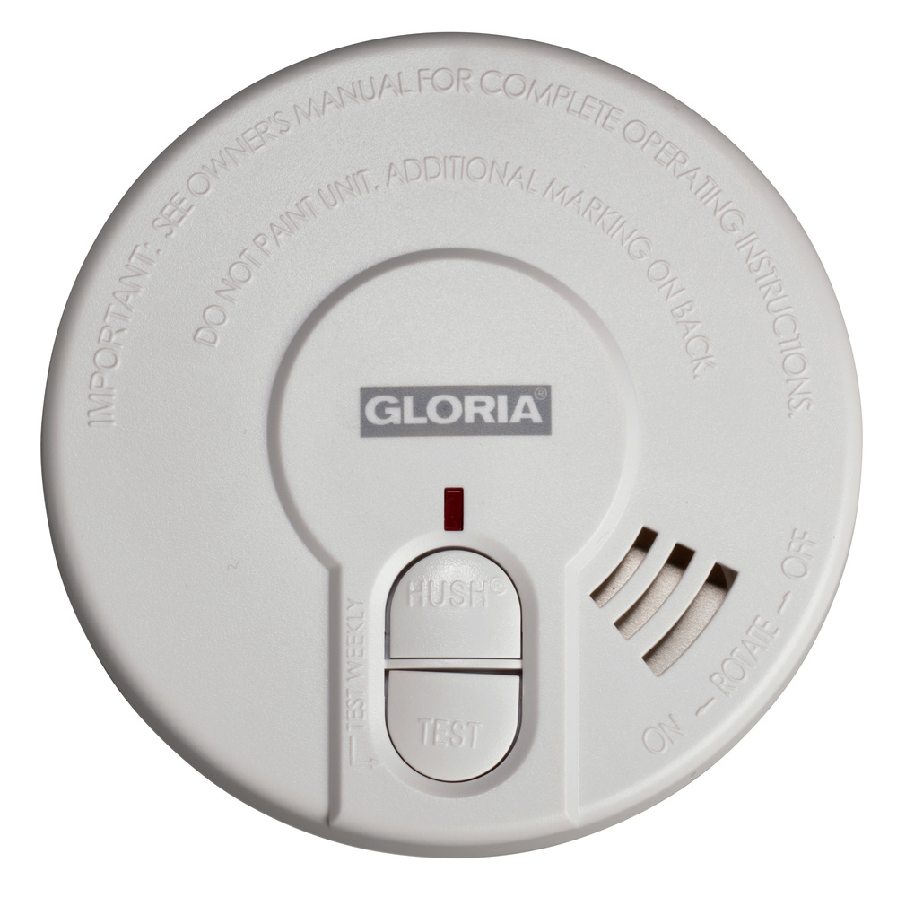 GLORIA Stand-alone Rauchwarnmelder R-2, inklusive Duracell 9-V-Blockbatterie, 5 Jahre Garantie