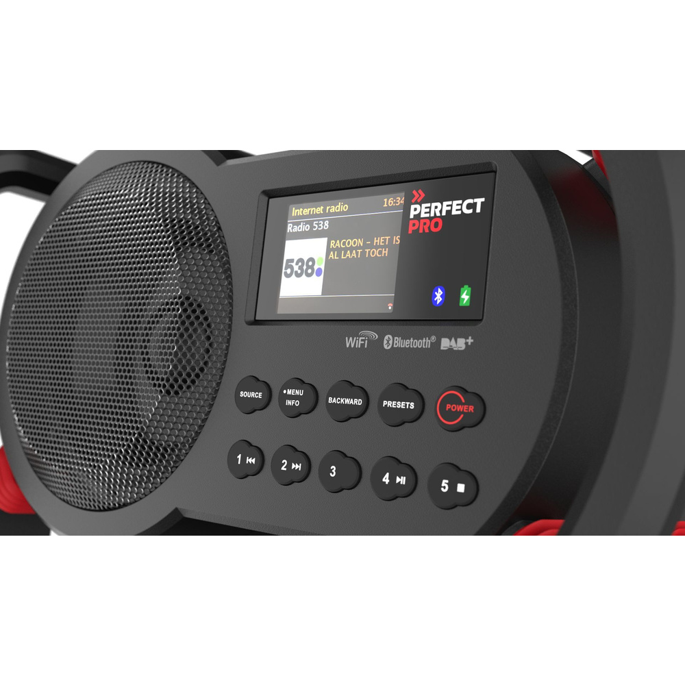 PerfectPro Outdoor-/Baustellenradio NETBOX, DAB+/UKW/Internetradio, Bluetooth, Powerbank-Funktion