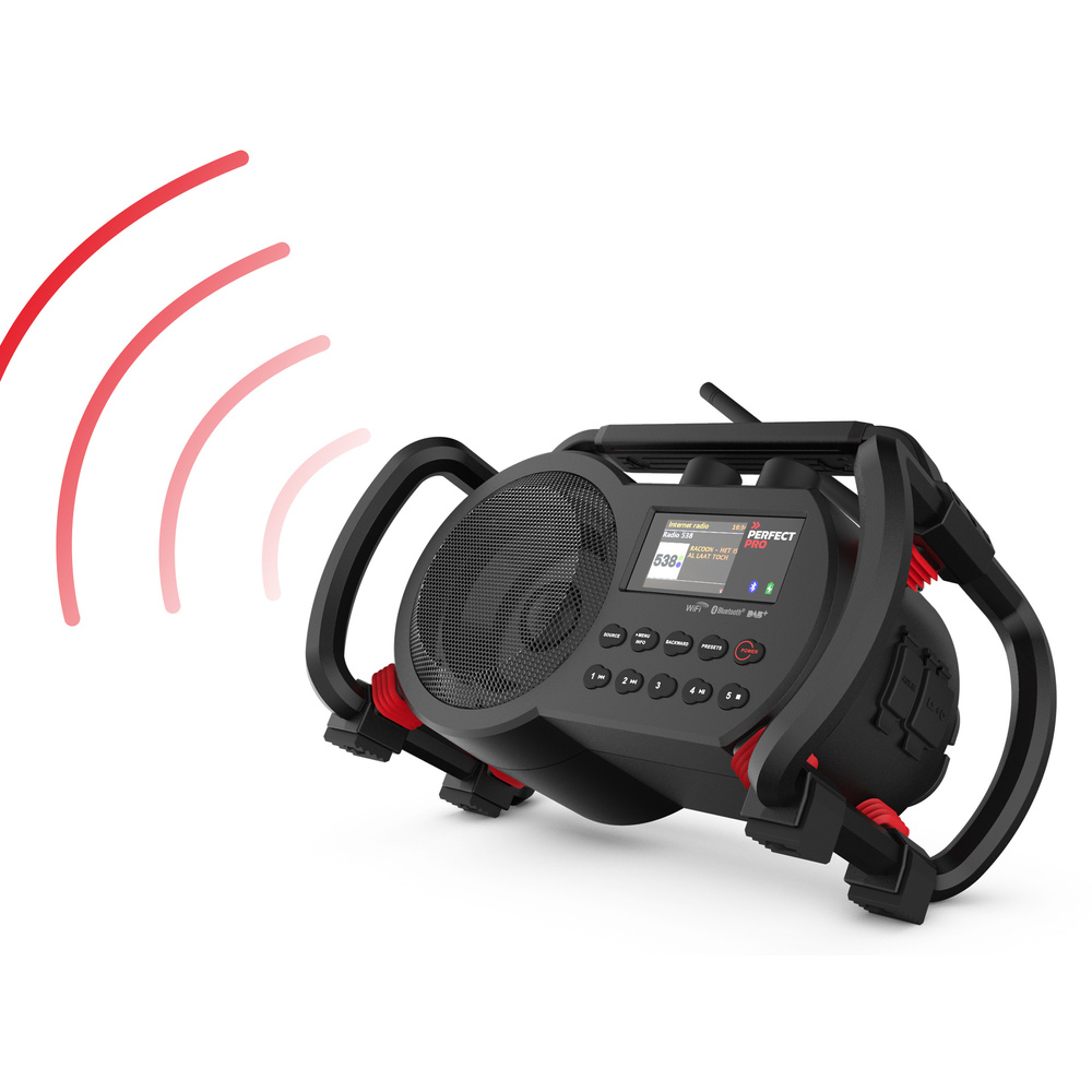PerfectPro Outdoor-/Baustellenradio NETBOX, DAB+/UKW/Internetradio, Bluetooth, Powerbank-Funktion