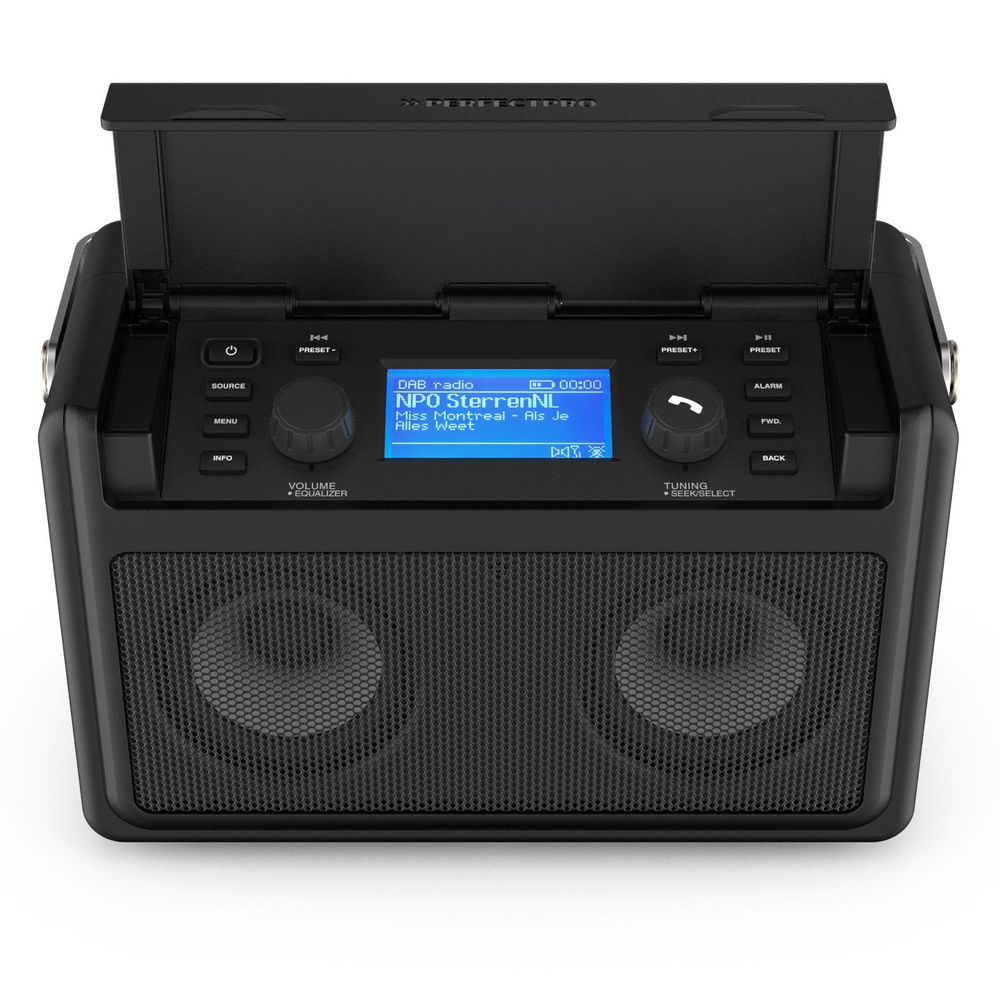 PerfectPro Outdoor-/Baustellenradio AUDISSE, DAB+/UKW/Internetradio, Bluetooth, Powerbank-Funktion