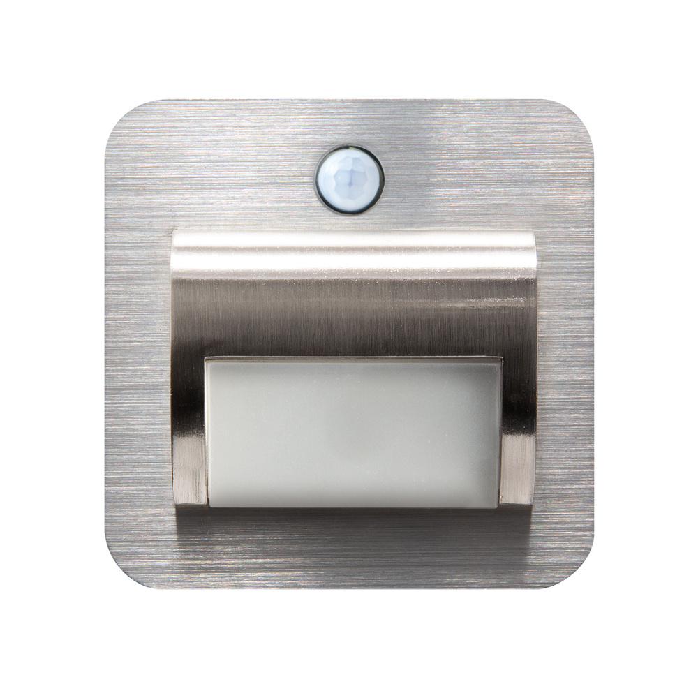 HEITRONIC 2-W-LED-Einbaupanel Valence, PIR-Sensor, passt in Schalter-/Hohlwanddosen, Edelstahlblende