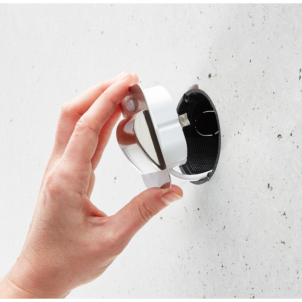 HEITRONIC 2-W-LED-Einbaupanel Valence, PIR-Sensor, passt in Schalter-/Hohlwanddosen, Edelstahlblende