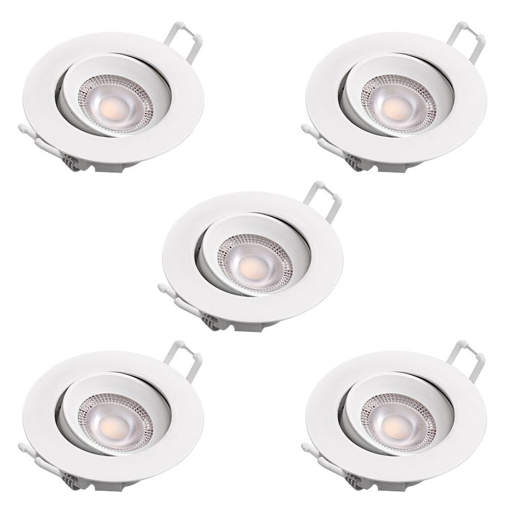 insatech 5er-Spar-Set 5-W-LED-Einbaustrahler IVO, 390 lm, 3000 K, nicht dimmbar, schwenkbar, IP20