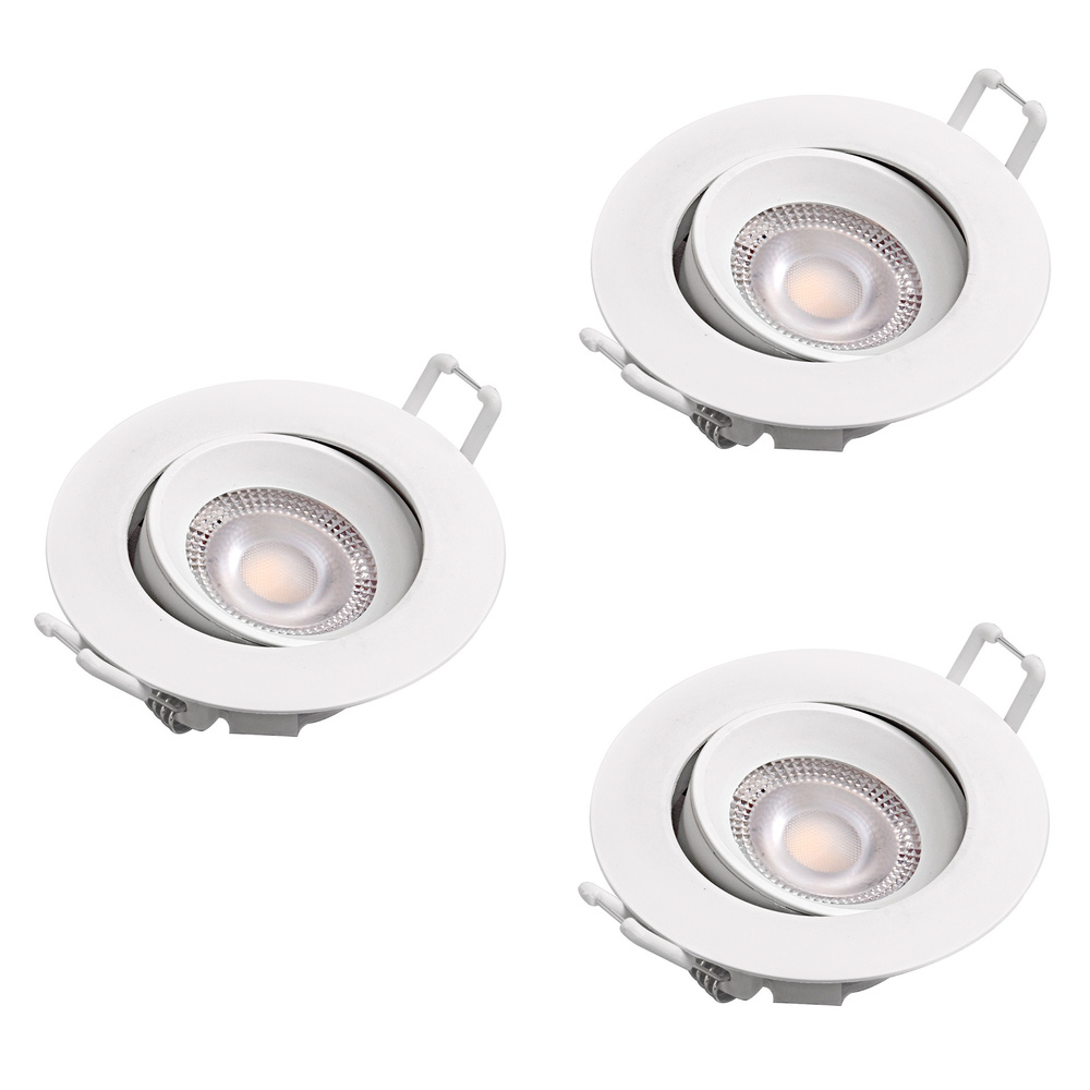 insatech 3er-Spar-Set 5-W-LED-Einbaustrahler IVO, 390 lm, 3000 K, nicht dimmbar, schwenkbar, IP20