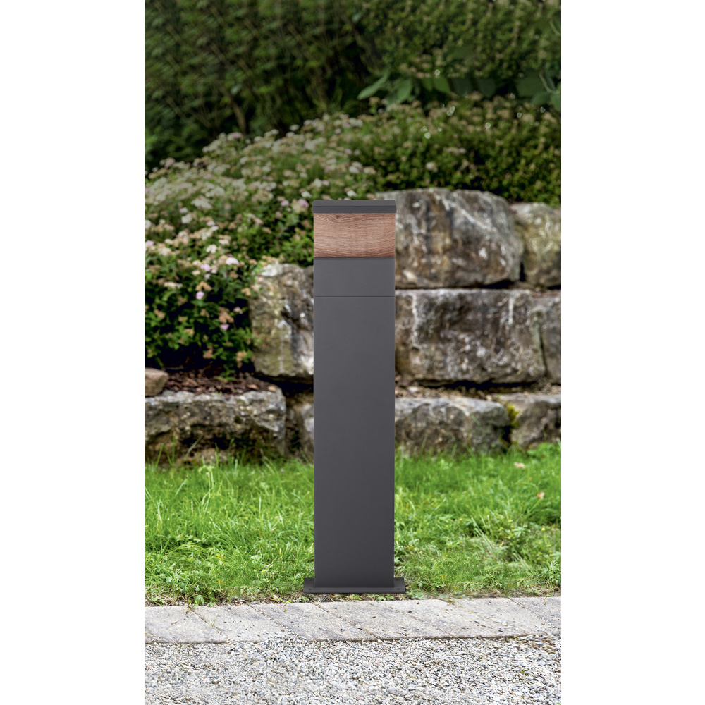 HEITRONIC 13-W-LED-Standleuchte MANAO, 700 lm, 3000 K, Aluminium, Holzdekor, IP65, 100 cm
