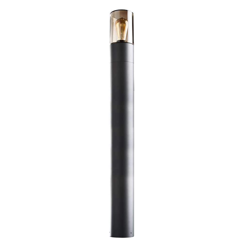HEITRONIC Standleuchte SANTORIN mit E27-Fassung, Aluminium, Rauchglas, IP65, 90 cm