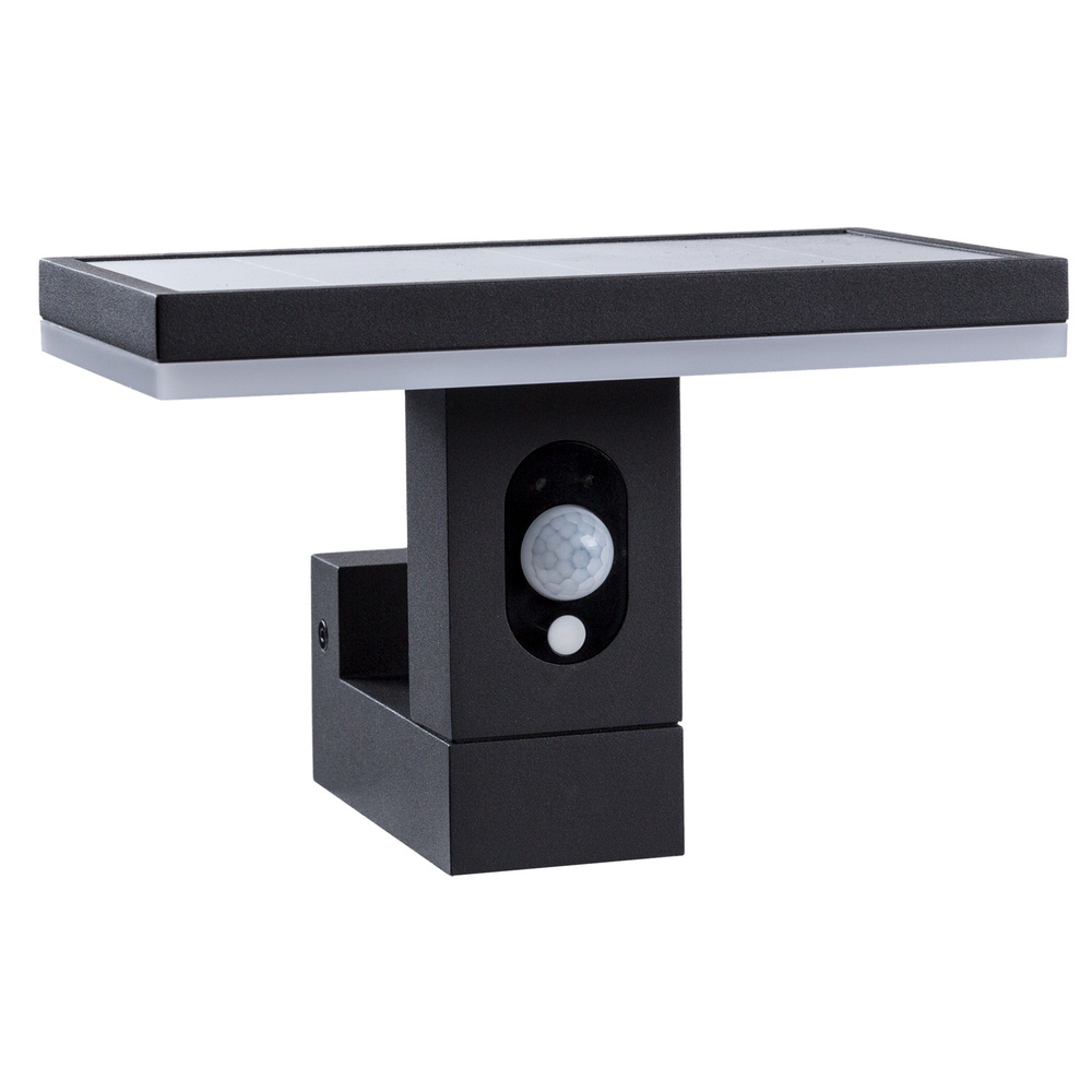 HEITRONIC Solar-LED-Wandleuchte ARIANE, 210 lm, 3000 K, Aluminium, Akku, Bewegungssensor, IP54