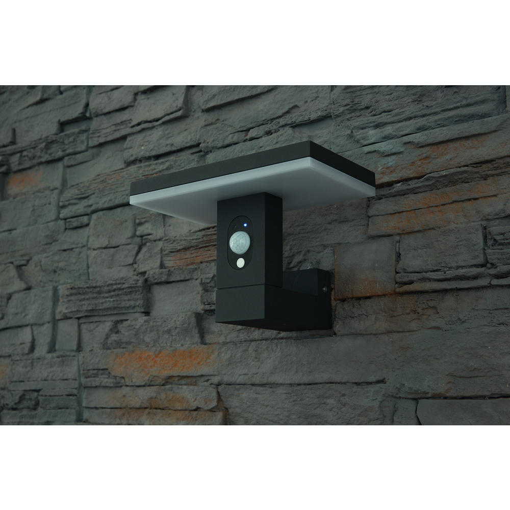 HEITRONIC Solar-LED-Wandleuchte ARIANE, 210 lm, 3000 K, Aluminium, Akku, Bewegungssensor, IP54