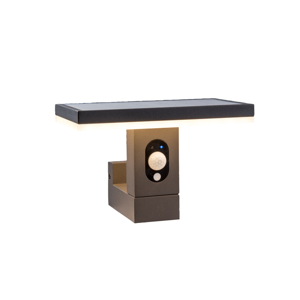 HEITRONIC Solar-LED-Wandleuchte ARIANE, 210 lm, 3000 K, Aluminium, Akku, Bewegungssensor, IP54
