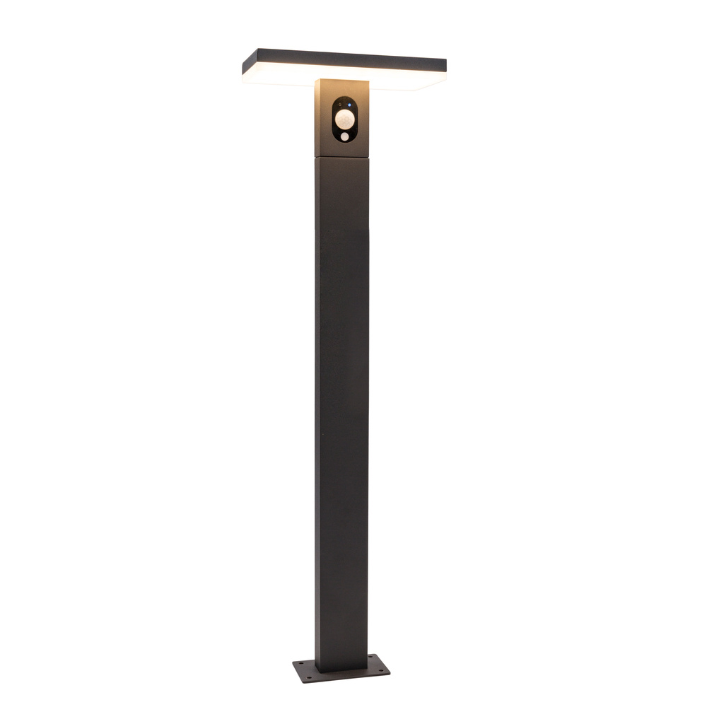 HEITRONIC Solar-LED-Standleuchte ARIANE, 210 lm, 3000 K, Aluminium, Akku, Bewegungssensor, IP54