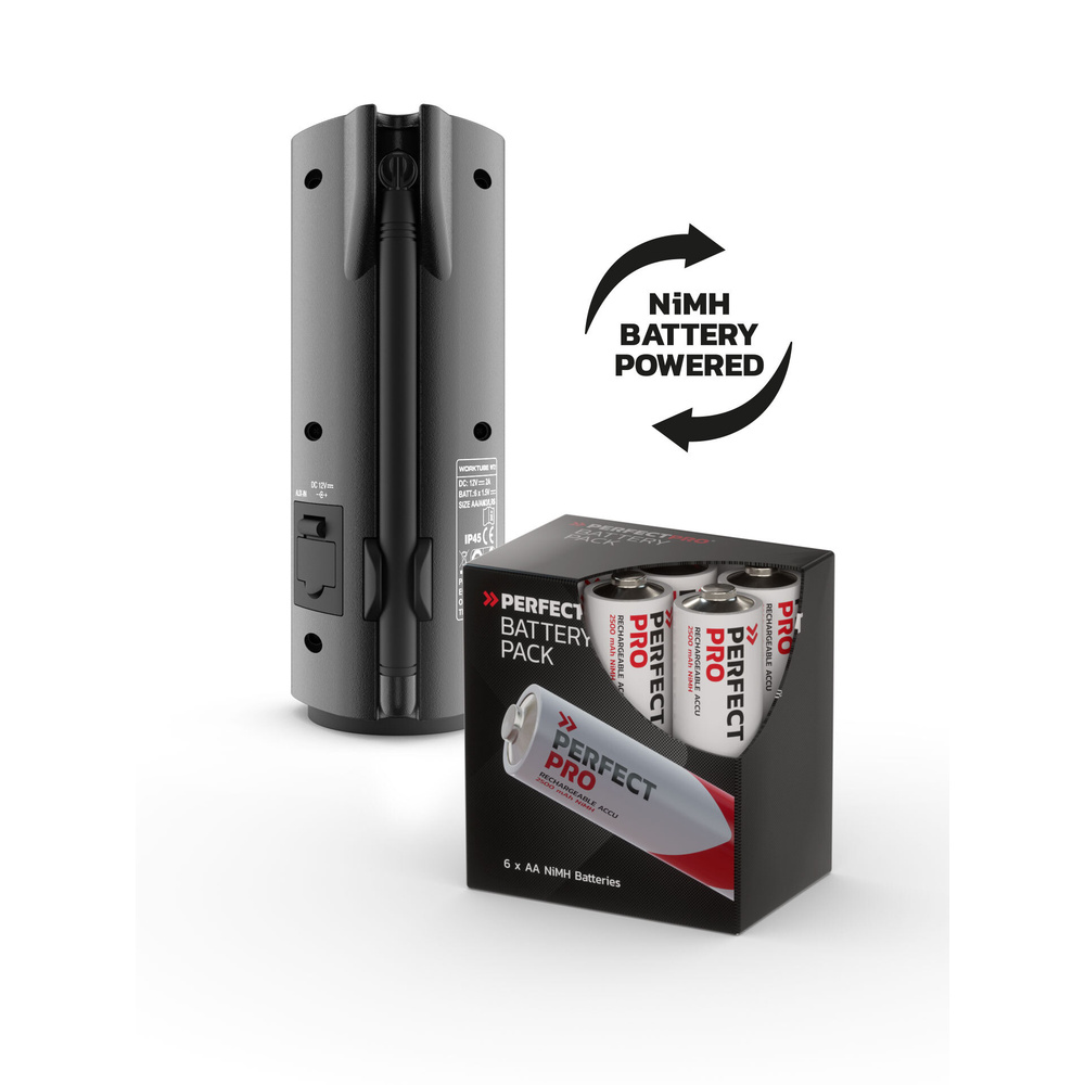 PerfectPro Portables Outdoor-/Baustellenradio WORKTUBE, DAB+/UKW, Bluetooth-Streaming,Stereo-Pairing