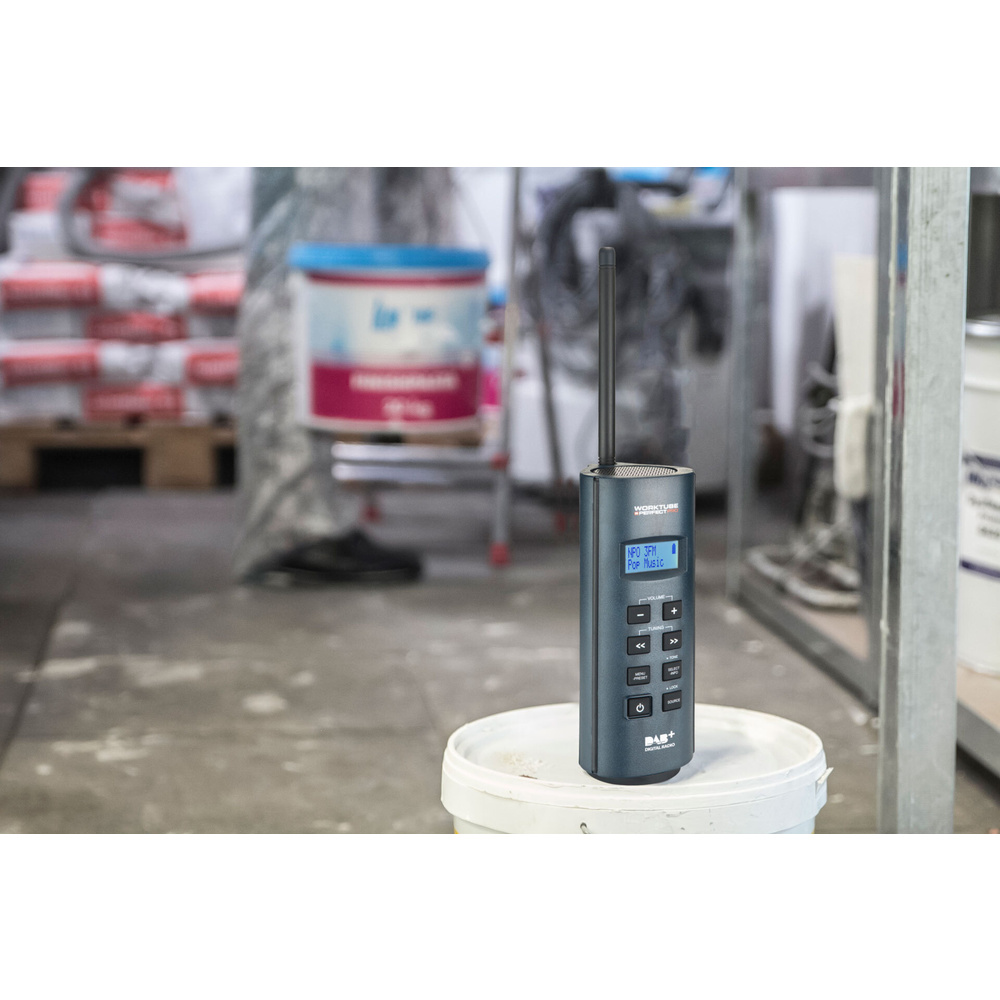 PerfectPro Portables Outdoor-/Baustellenradio WORKTUBE, DAB+/UKW, Bluetooth-Streaming,Stereo-Pairing