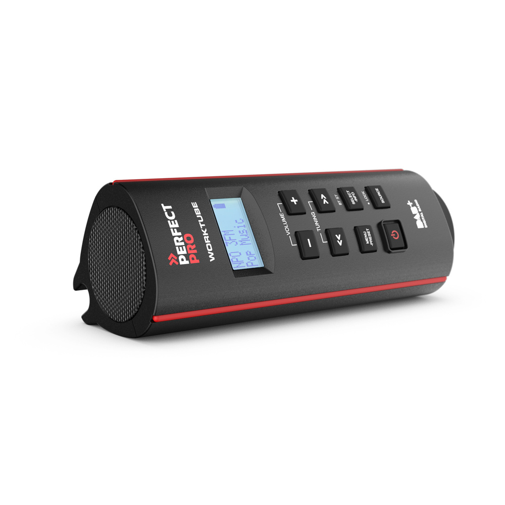 PerfectPro Portables Outdoor-/Baustellenradio WORKTUBE, DAB+/UKW, Bluetooth-Streaming,Stereo-Pairing