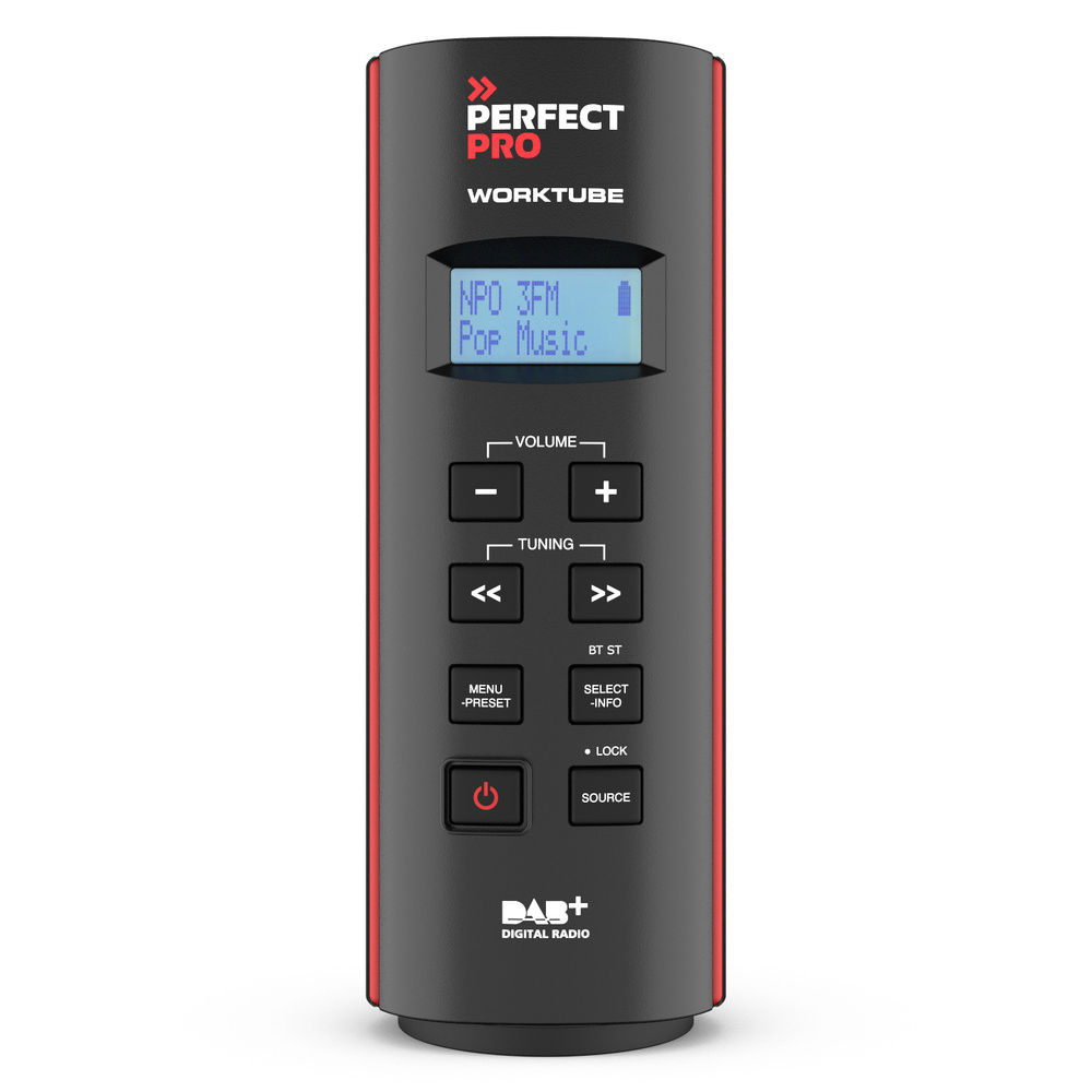 PerfectPro Portables Outdoor-/Baustellenradio WORKTUBE, DAB+/UKW, Bluetooth-Streaming,Stereo-Pairing