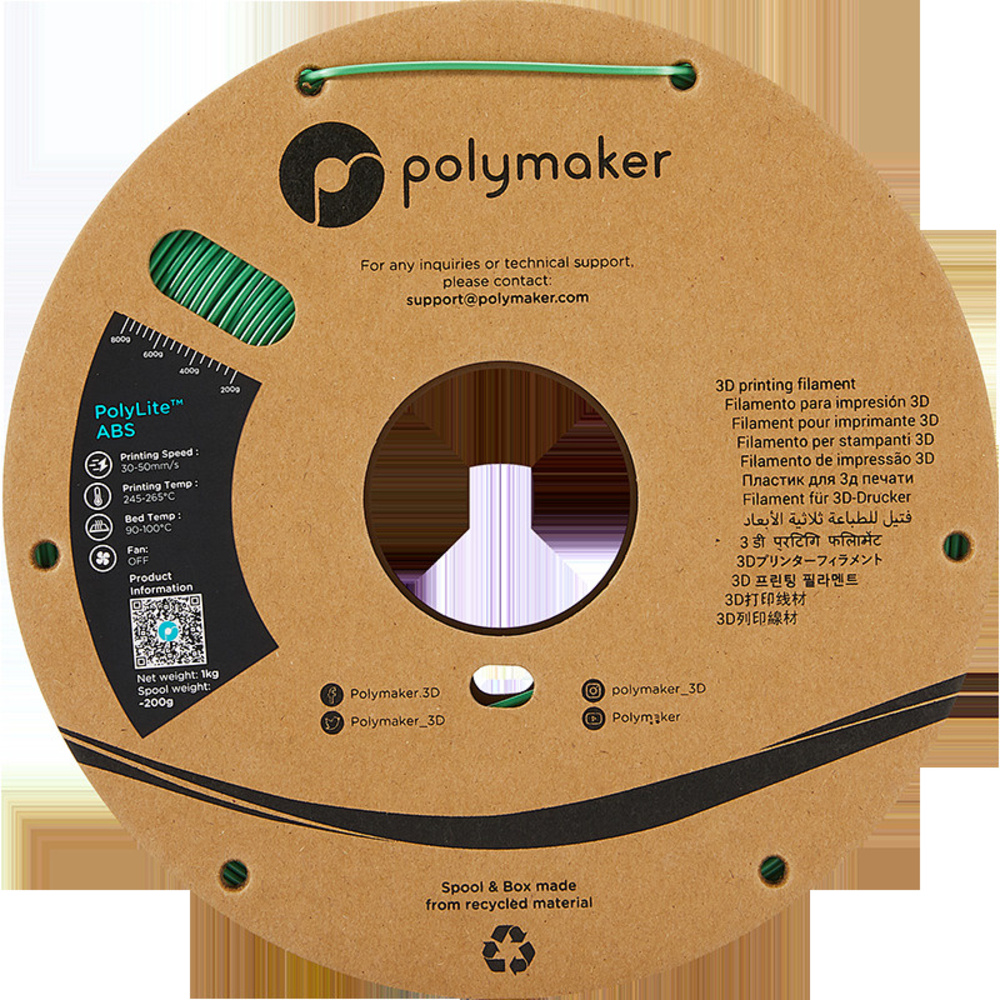 Polymaker ABS-Filament PolyLite, 1,75 mm, grün, 1 kg