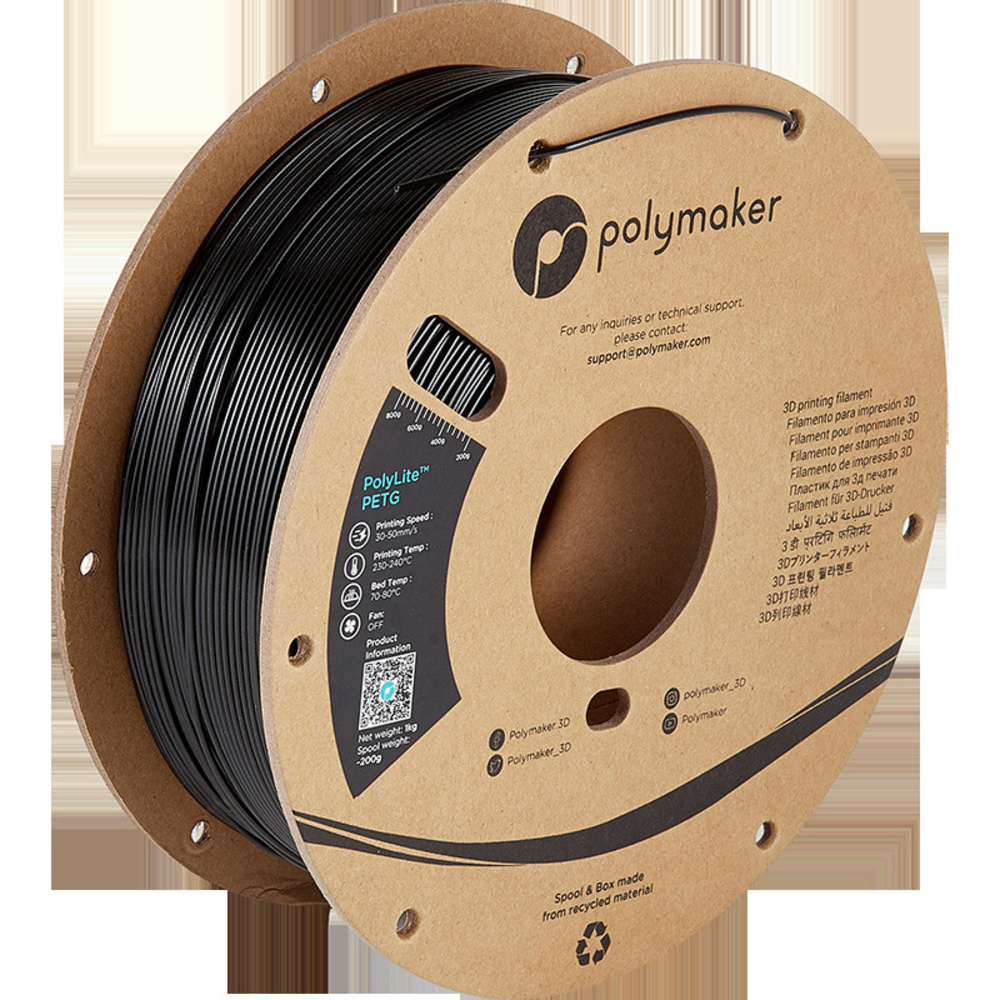 Polymaker PETG-Filament PolyLite, 1,75 mm, schwarz 1 kg