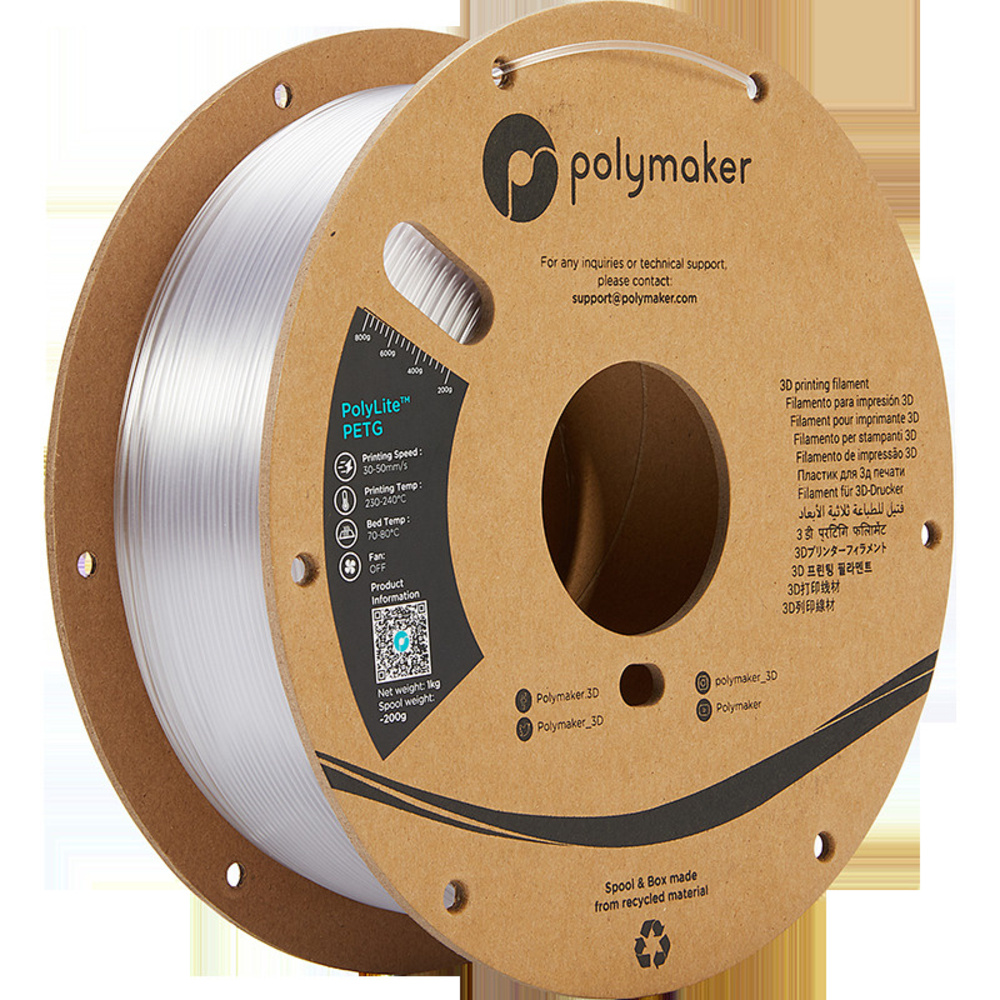 Polymaker PETG-Filament PolyLite, durchsichtig 1,75 mm, 1kg