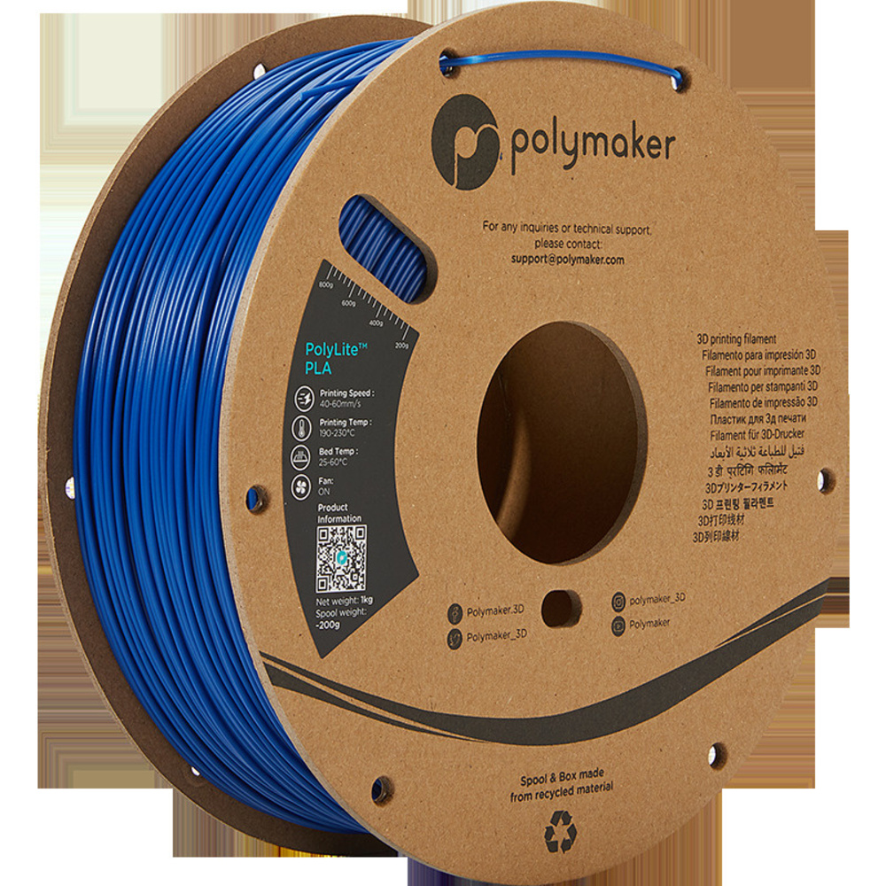 Polymaker PLA-Filament PolyLite, blau, 1,75 mm, 1 kg