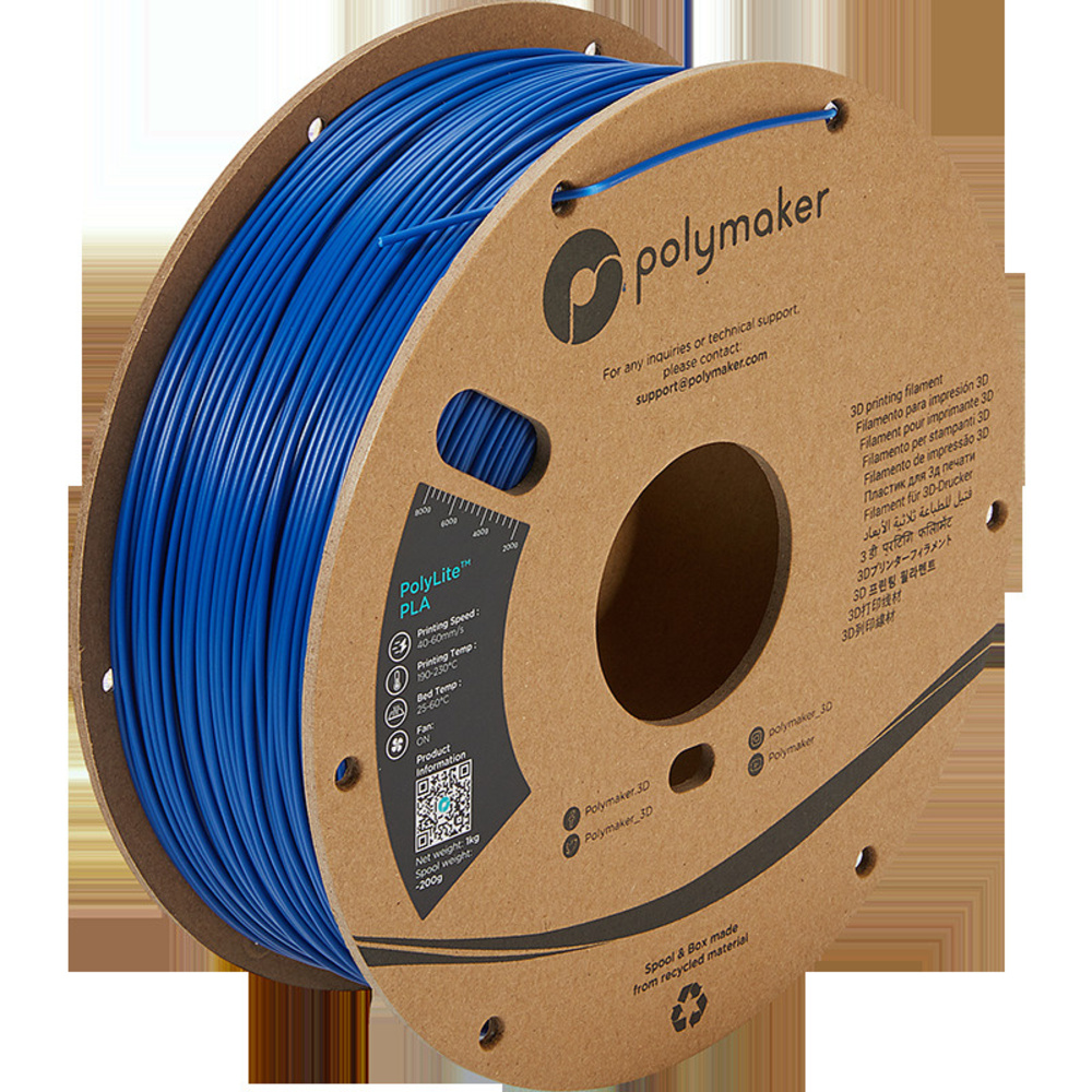 Polymaker PLA-Filament PolyLite, blau, 1,75 mm, 1 kg