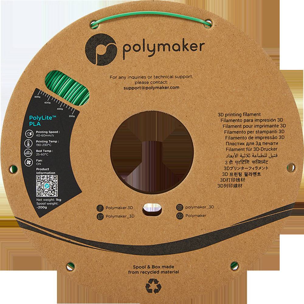 Polymaker PLA-Filament PolyLite, grün, 1,75 mm, 1 kg