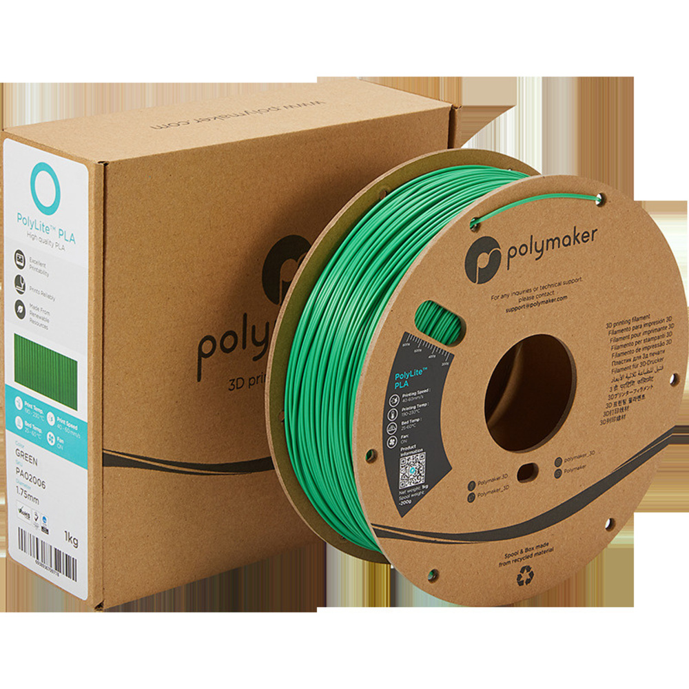 Polymaker PLA-Filament PolyLite, grün, 1,75 mm, 1 kg