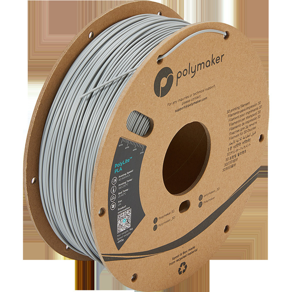 Polymaker PLA-Filament PolyLite, grau, 1,75 mm, 1 kg