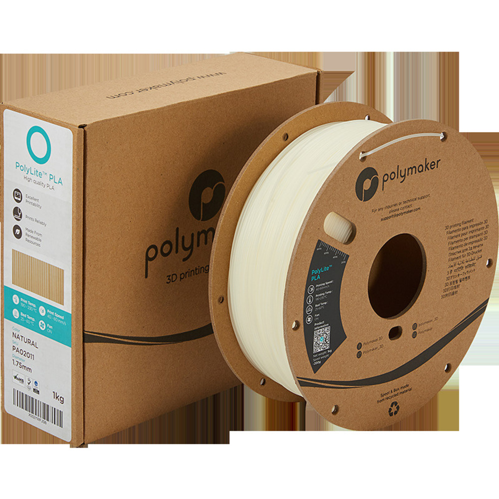 Polymaker PLA-Filament PolyLite, durchsichtig, 1,75 mm, 1 kg