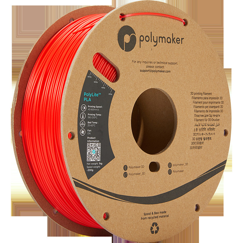 Polymaker PLA-Filament PolyLite, rot, 1,75 mm, 1 kg