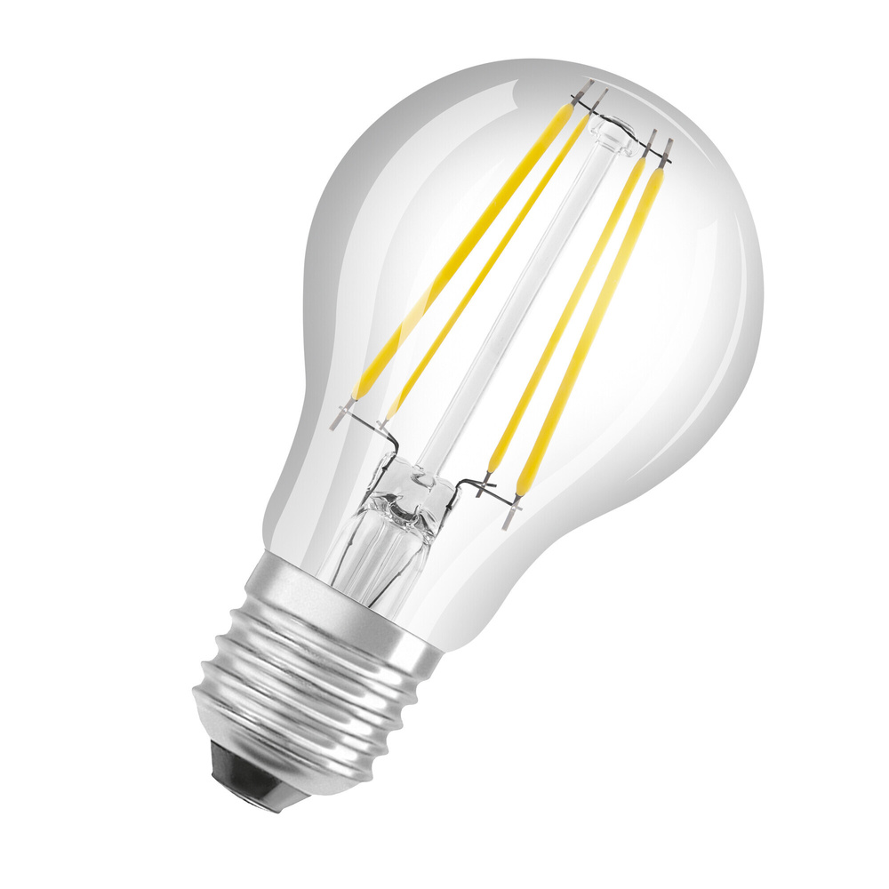 OSRAM Hocheffiziente 3,8-W-Filament-LED-Lampe A60, E27, 840 lm, warmweiß, 3000 K, 210 lm/W, EEK A