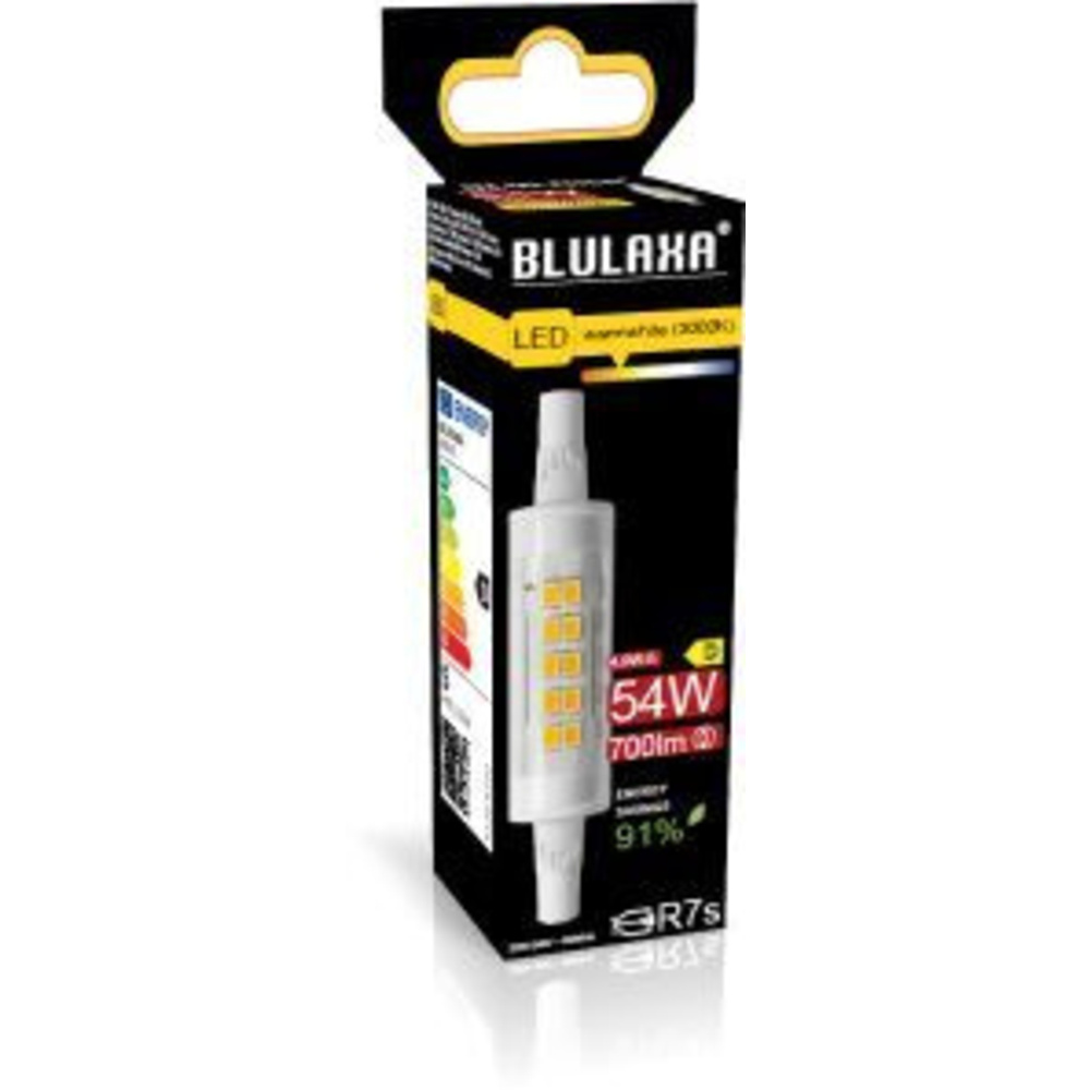 Blulaxa 4,9-W-LED-Lampe, R7s, 700 lm, warmweiß, 3000 K, 142 lm/W, schmale Bauform, Ø 16 mm