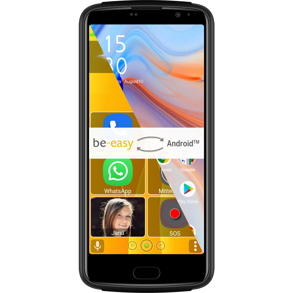 Bea-fon Senioren-Smartphone M7 Premium Lite, Android 11, SOS-Knopf, Fingerabdrucksensor