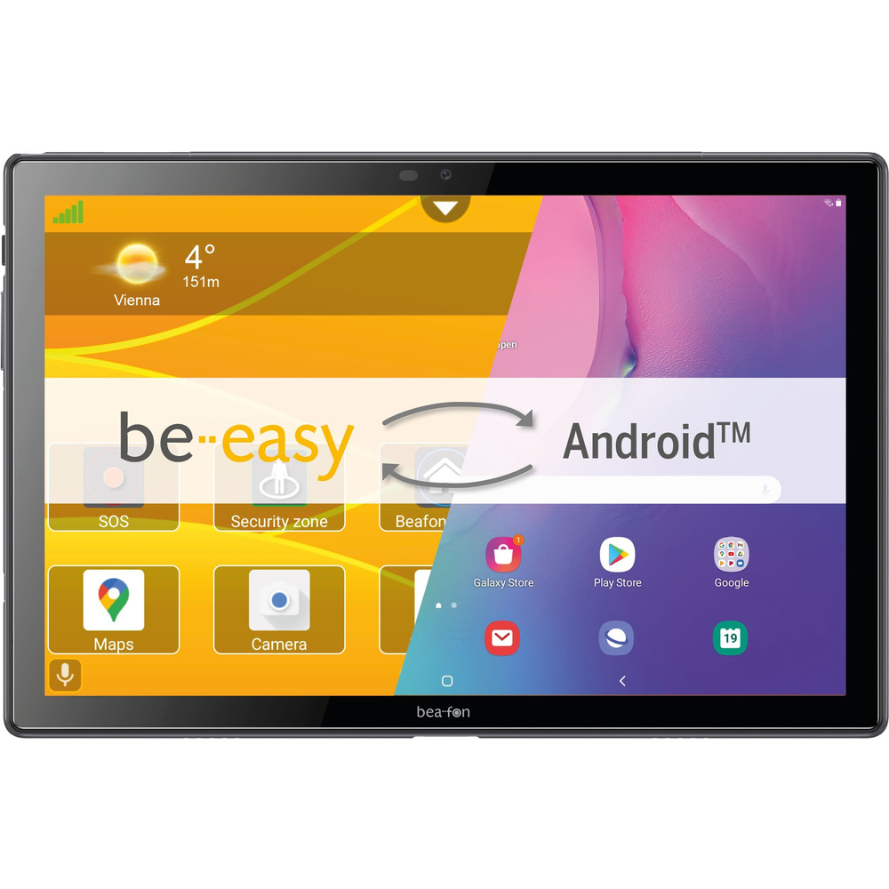 Bea-fon Senioren-Tablet TL20 Pro, 10,1", LTE, SOS-Knopf, Dual-OS be-easy & Android 11