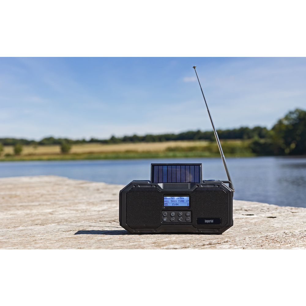 Imperial Kurbelradio OR1, UKW/DAB+, Solar-Panel, Handkurbel, Akkubetrieb, LED-Leuchte, Bluetooth