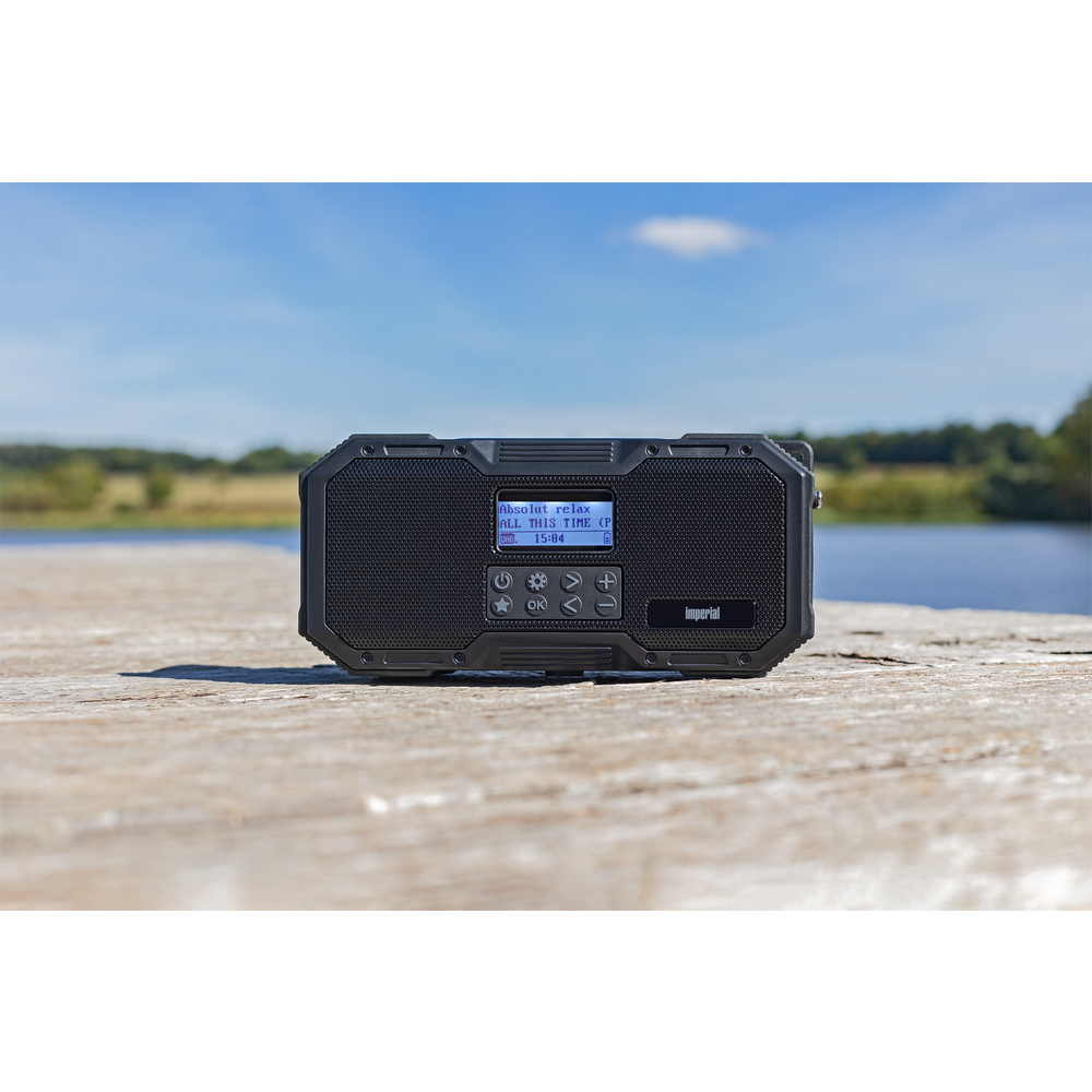 Imperial Kurbelradio OR1, UKW/DAB+, Solar-Panel, Handkurbel, Akkubetrieb, LED-Leuchte, Bluetooth